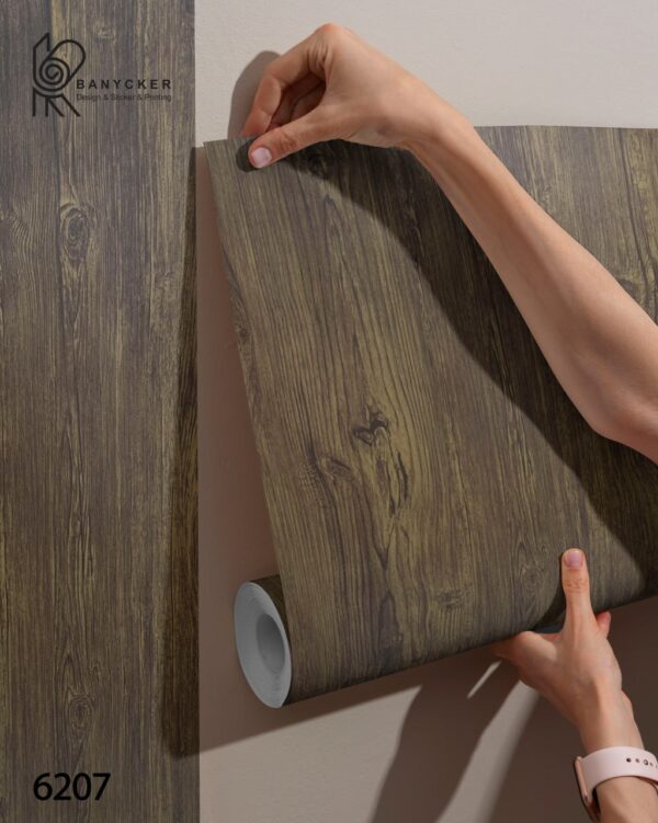 برچسب کابینت طرح چوب کد 6207 عرض 60