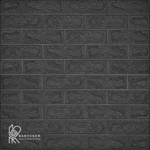 برچسب دیوارپوش فومی طرح آجر کلاسیک رنگ مشکی کد C020