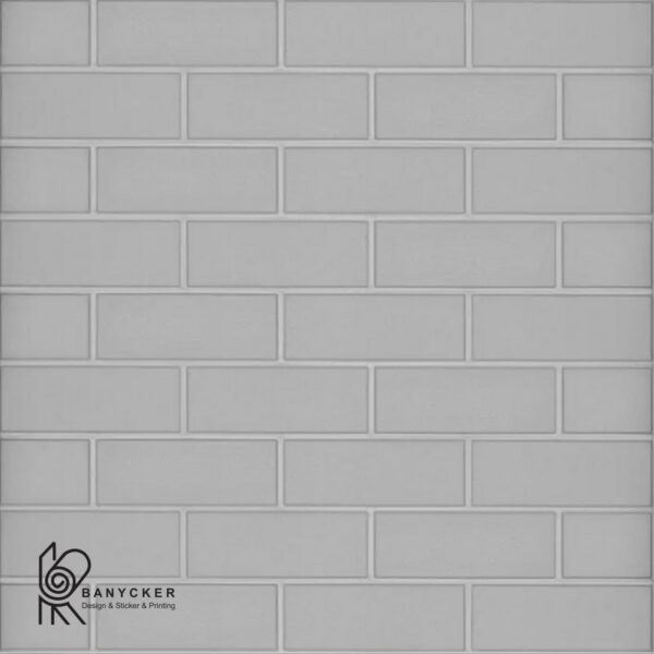 برچسب دیوارپوش فومی طرح آجر تخت رنگ نقره ای کد F017