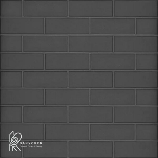 برچسب دیوارپوش فومی طرح آجر تخت رنگ مشکی کد F020