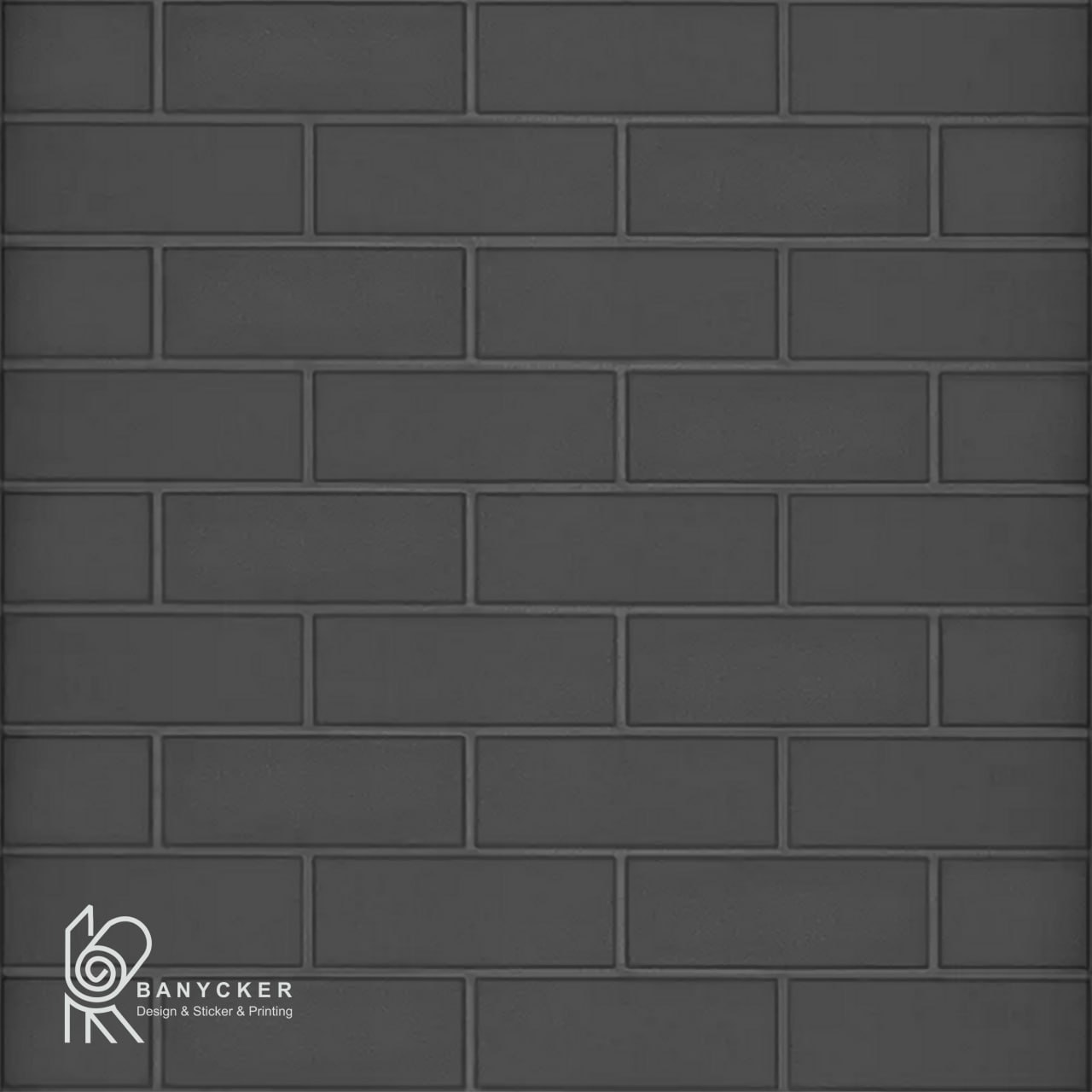 برچسب دیوارپوش فومی طرح آجر تخت رنگ مشکی کد F020