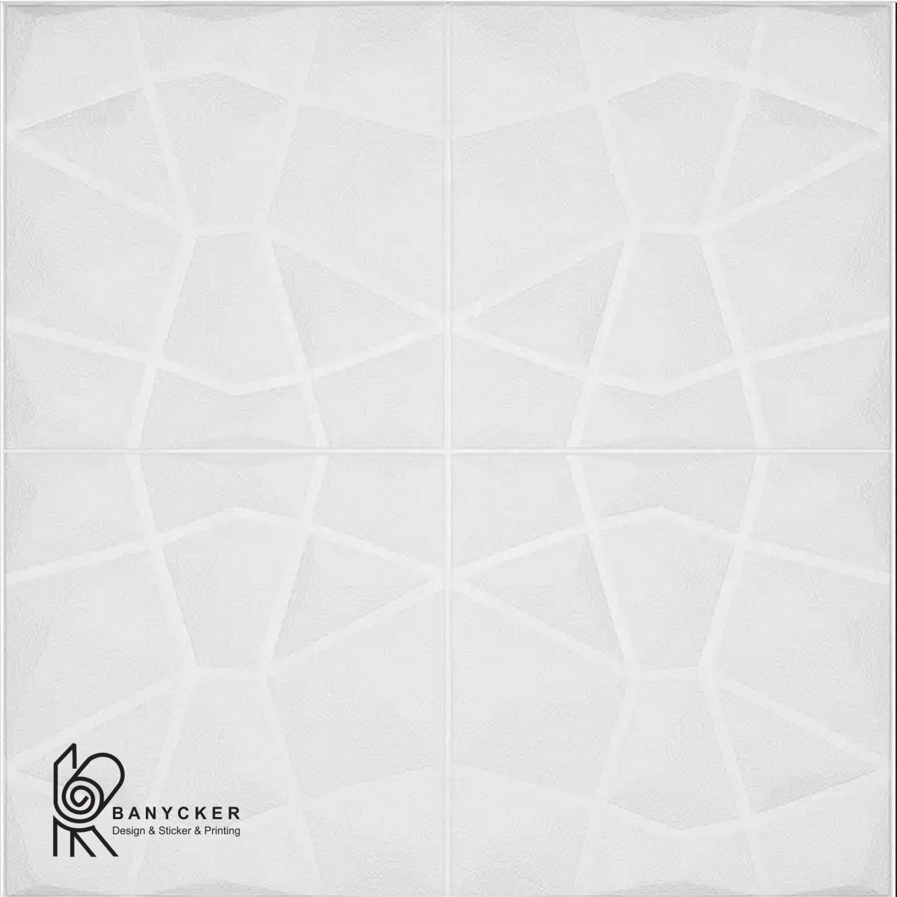 برچسب دیوارپوش فومی طرح کریستال رنگ سفید کد Cr010
