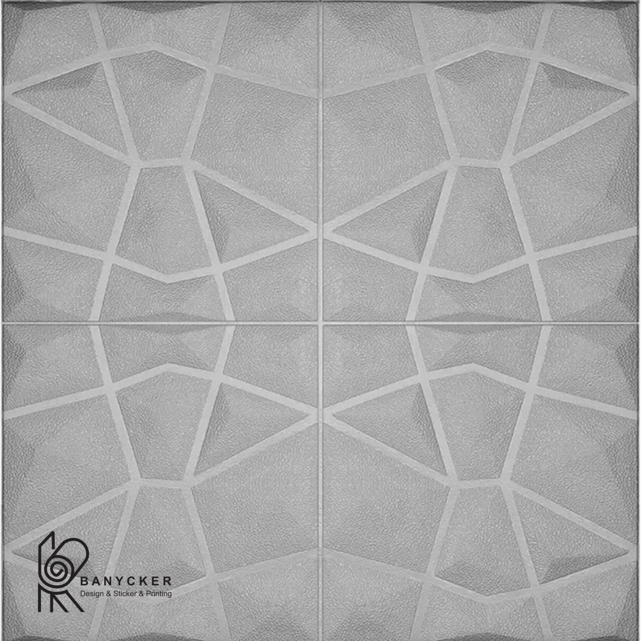 برچسب دیوارپوش فومی طرح کریستال رنگ نقره ای کد Cr017