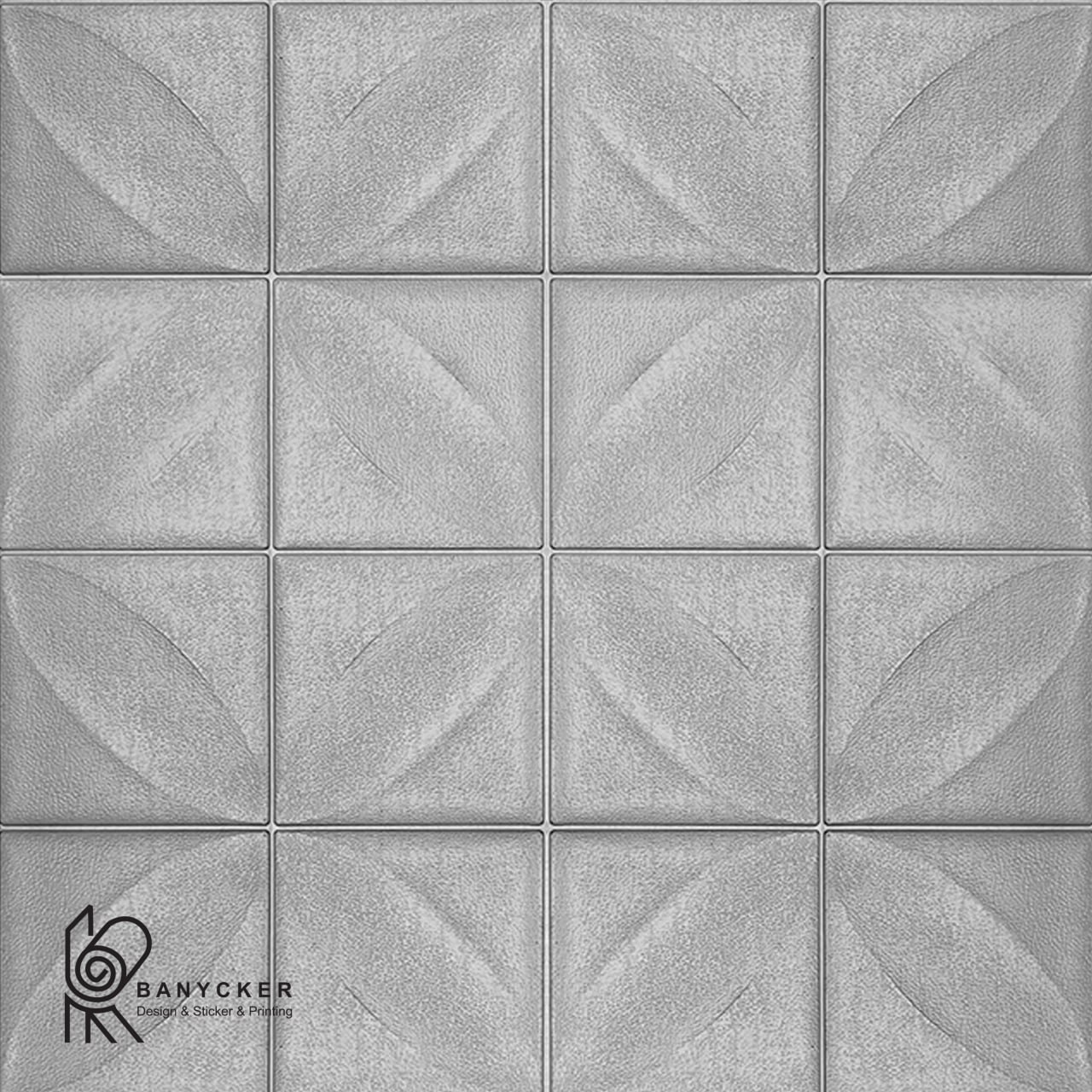 برچسب دیوارپوش فومی طرح چهار پر رنگ نقره ای کد FF017